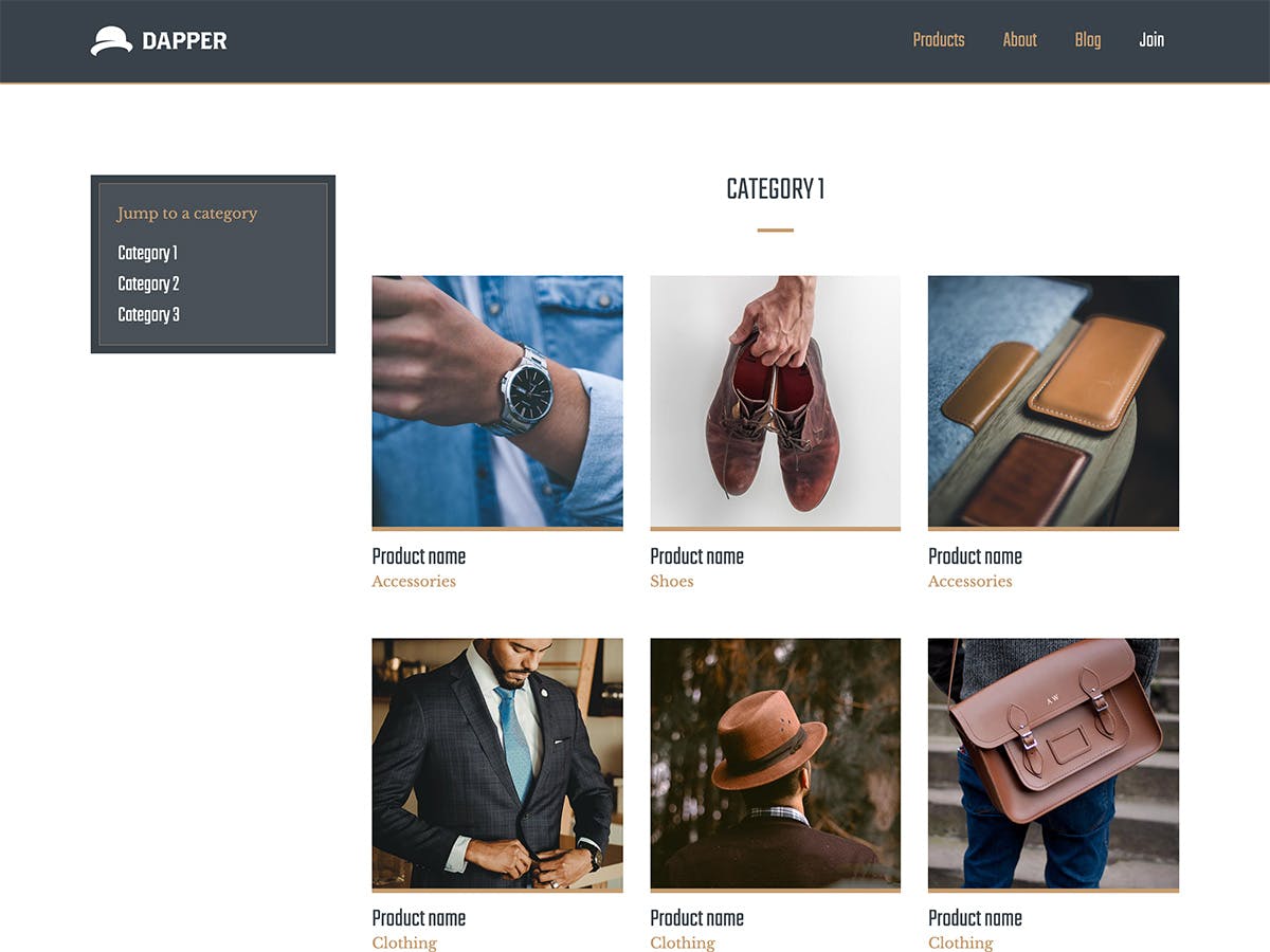 Makeswift Dapper template products