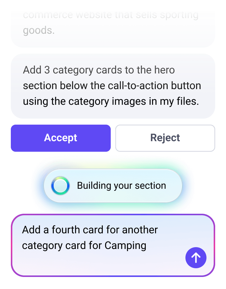 AI Designer UI in Makeswift