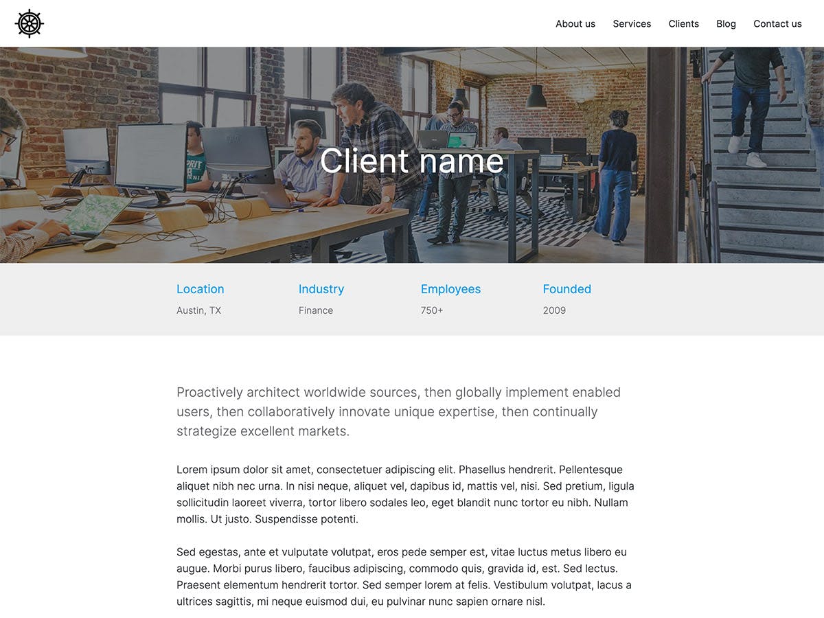 Benchmark Makeswift agency template case study details