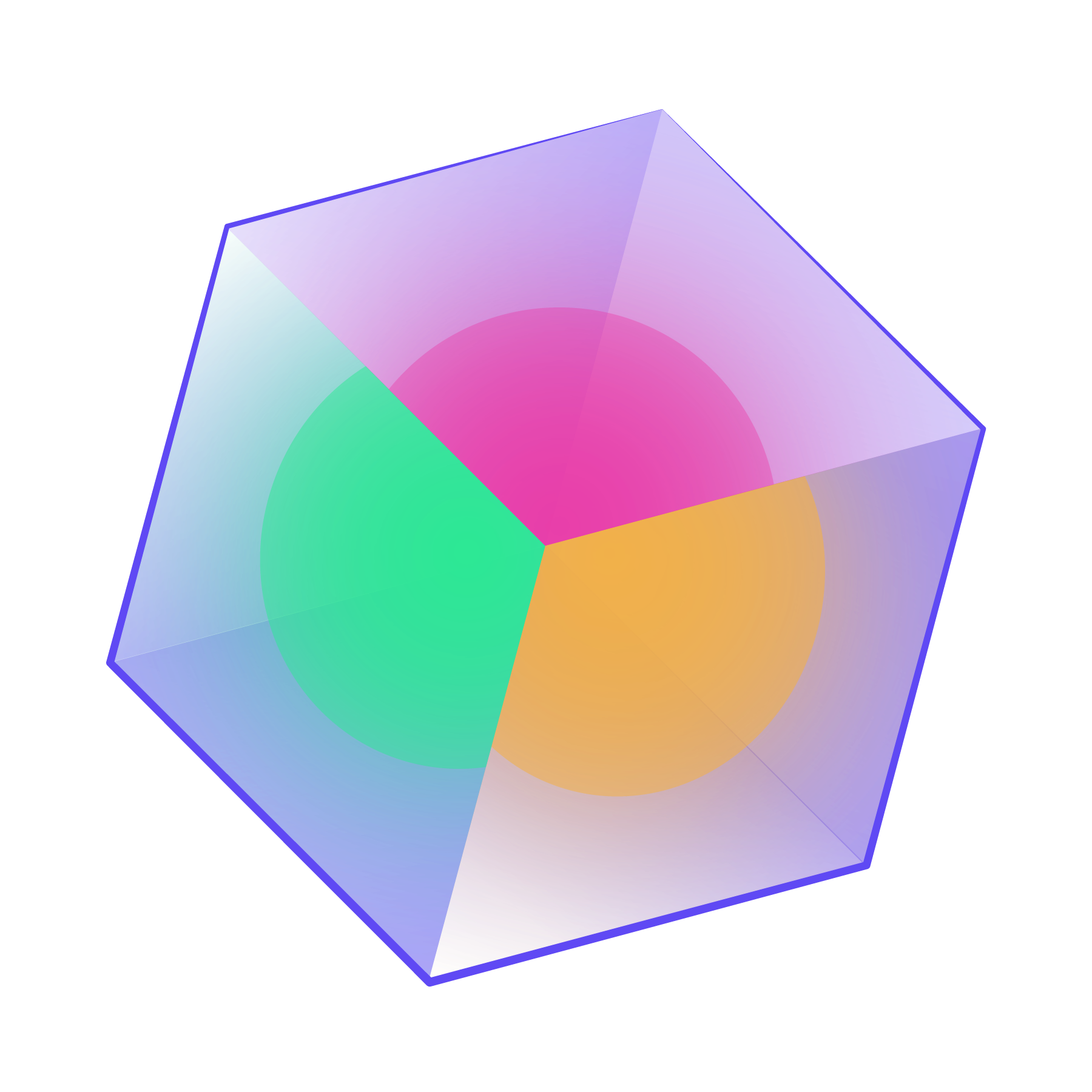Cube with colored circles