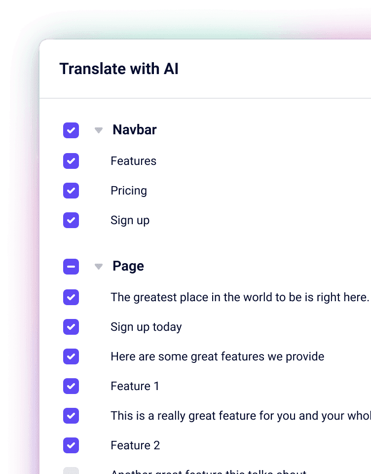 AI Translation UI in Makeswift