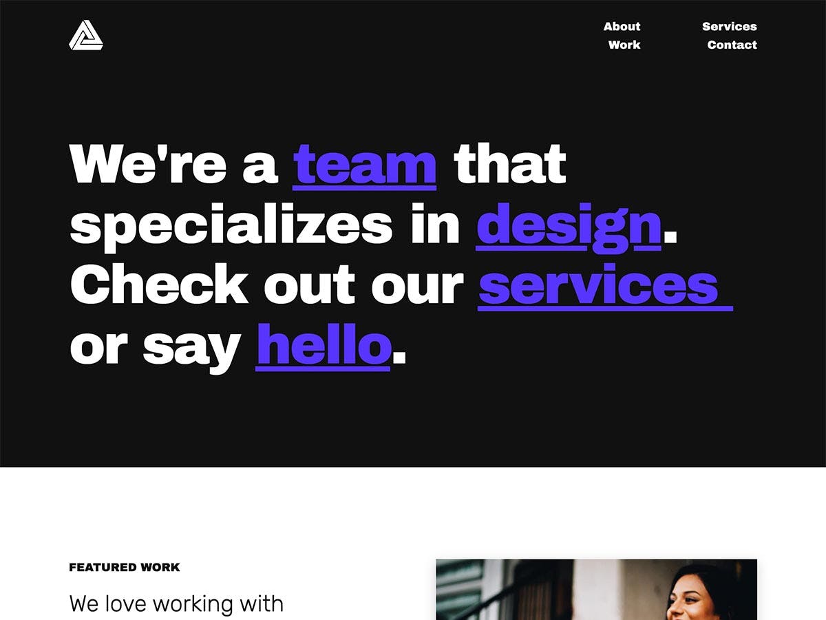 Big Type Agency Template Home