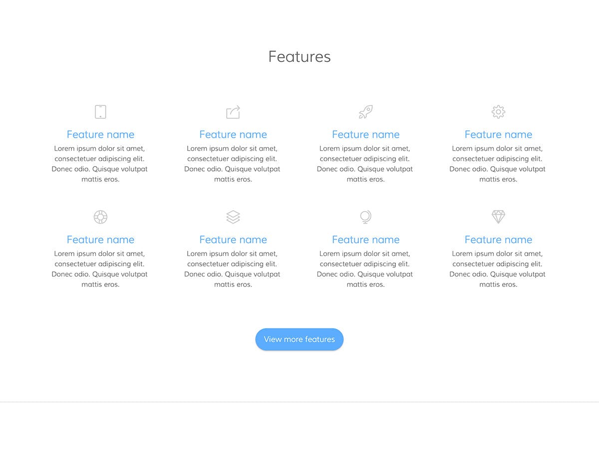 Blue Sky Makeswift startup template features