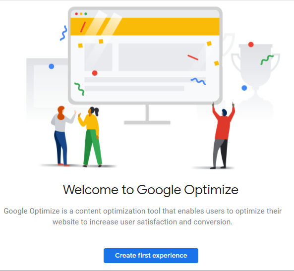 Google Optimize home screen